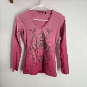 Pink Y2K Long Sleeve Women's Top